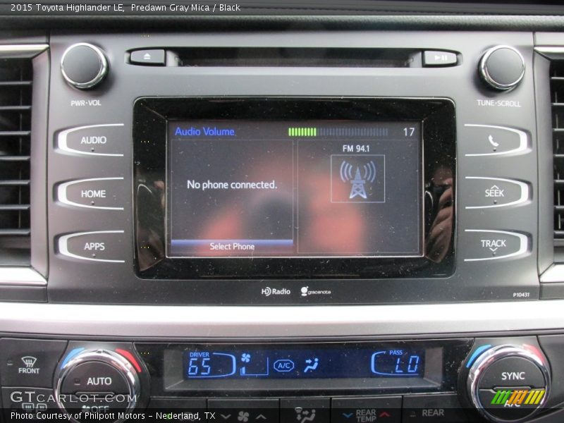 Predawn Gray Mica / Black 2015 Toyota Highlander LE
