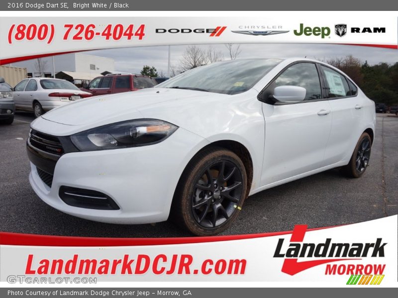 Bright White / Black 2016 Dodge Dart SE