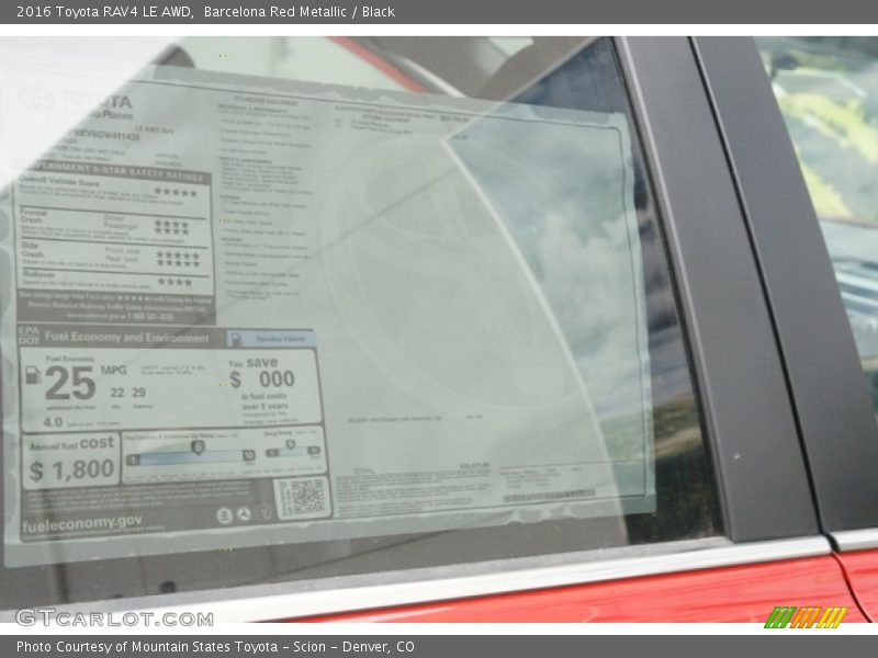 Barcelona Red Metallic / Black 2016 Toyota RAV4 LE AWD