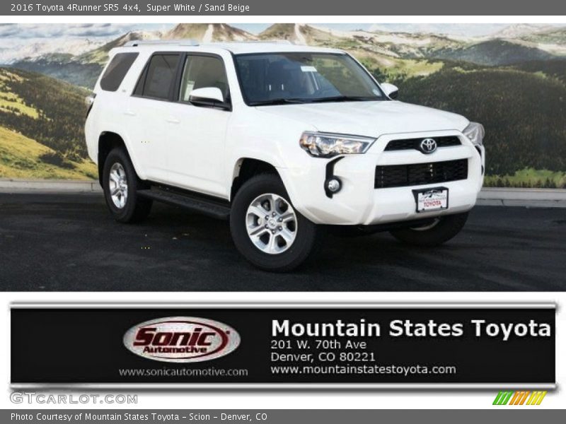 Super White / Sand Beige 2016 Toyota 4Runner SR5 4x4