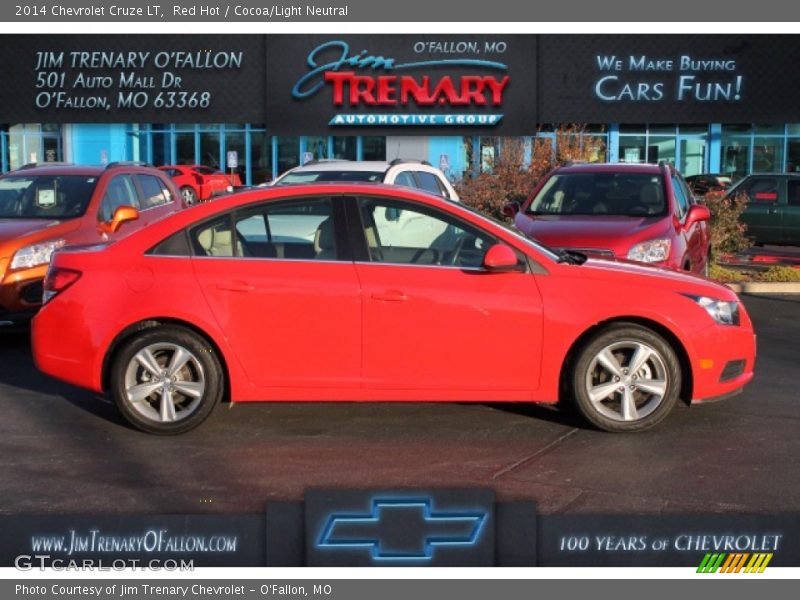 Red Hot / Cocoa/Light Neutral 2014 Chevrolet Cruze LT