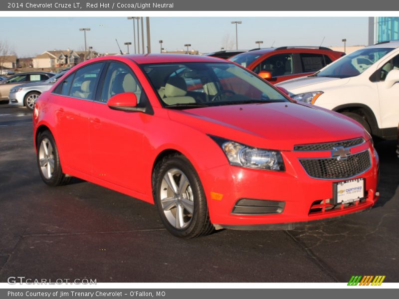 Red Hot / Cocoa/Light Neutral 2014 Chevrolet Cruze LT