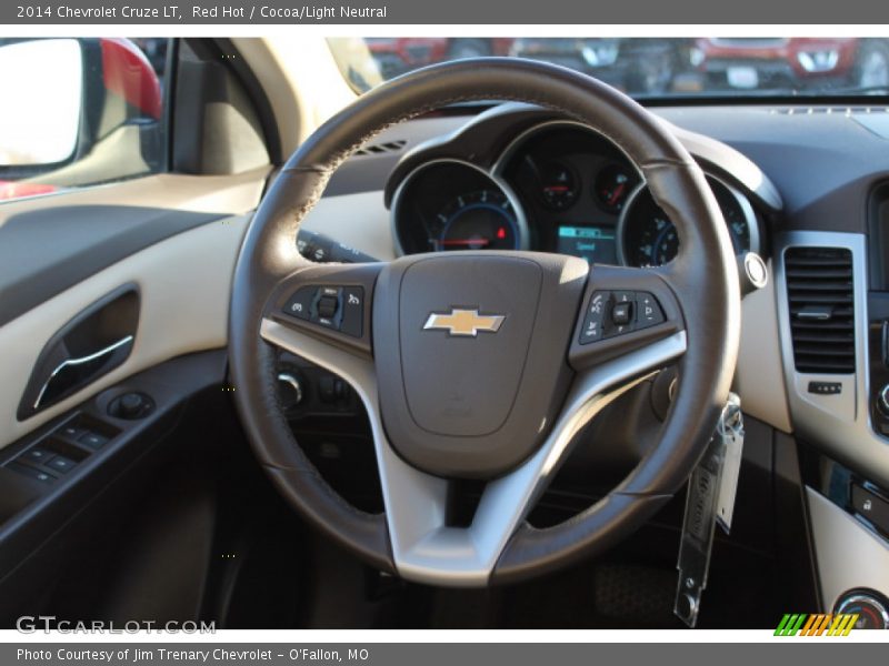 Red Hot / Cocoa/Light Neutral 2014 Chevrolet Cruze LT