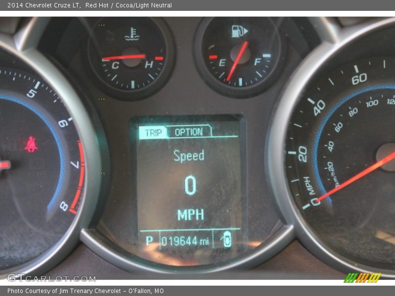 Red Hot / Cocoa/Light Neutral 2014 Chevrolet Cruze LT