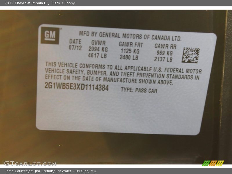 Black / Ebony 2013 Chevrolet Impala LT