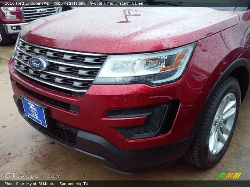 Ruby Red Metallic Tri-Coat / Medium Light Camel 2016 Ford Explorer FWD