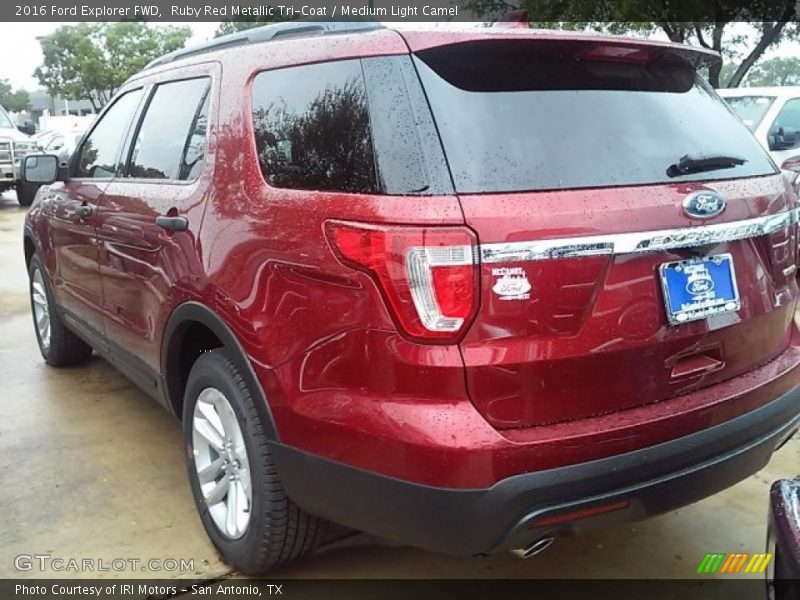 Ruby Red Metallic Tri-Coat / Medium Light Camel 2016 Ford Explorer FWD