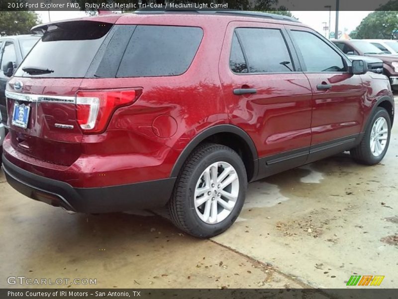 Ruby Red Metallic Tri-Coat / Medium Light Camel 2016 Ford Explorer FWD