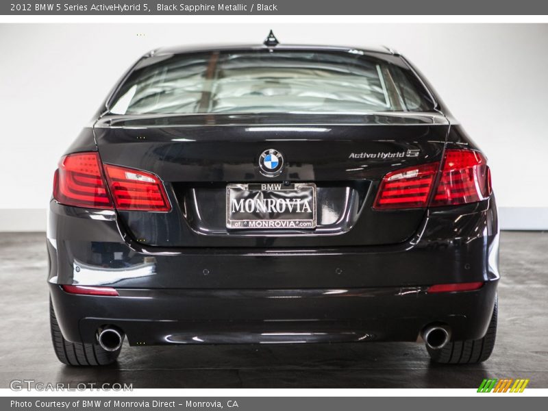 Black Sapphire Metallic / Black 2012 BMW 5 Series ActiveHybrid 5