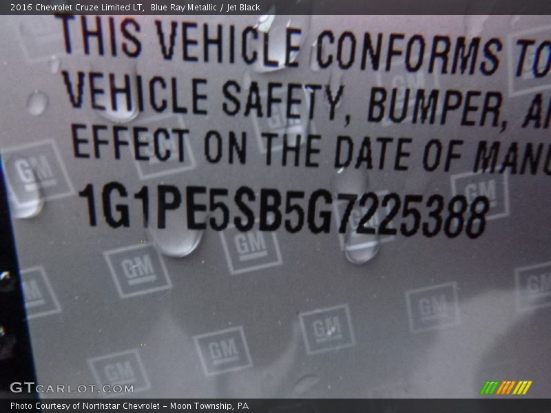 Blue Ray Metallic / Jet Black 2016 Chevrolet Cruze Limited LT