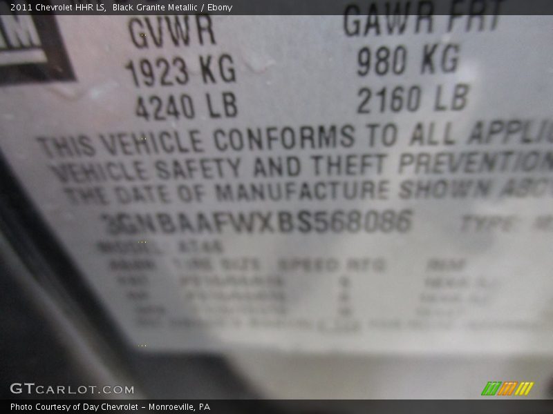 Black Granite Metallic / Ebony 2011 Chevrolet HHR LS
