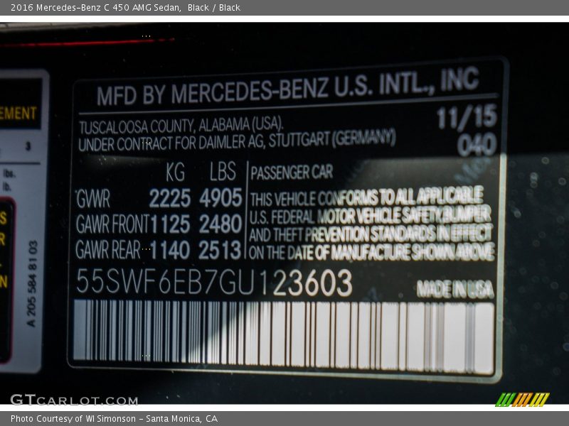 Black / Black 2016 Mercedes-Benz C 450 AMG Sedan