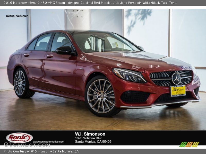 designo Cardinal Red Metallic / designo Porcelain White/Black Two-Tone 2016 Mercedes-Benz C 450 AMG Sedan