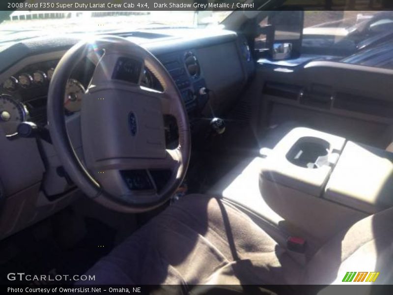 Dark Shadow Grey Metallic / Camel 2008 Ford F350 Super Duty Lariat Crew Cab 4x4