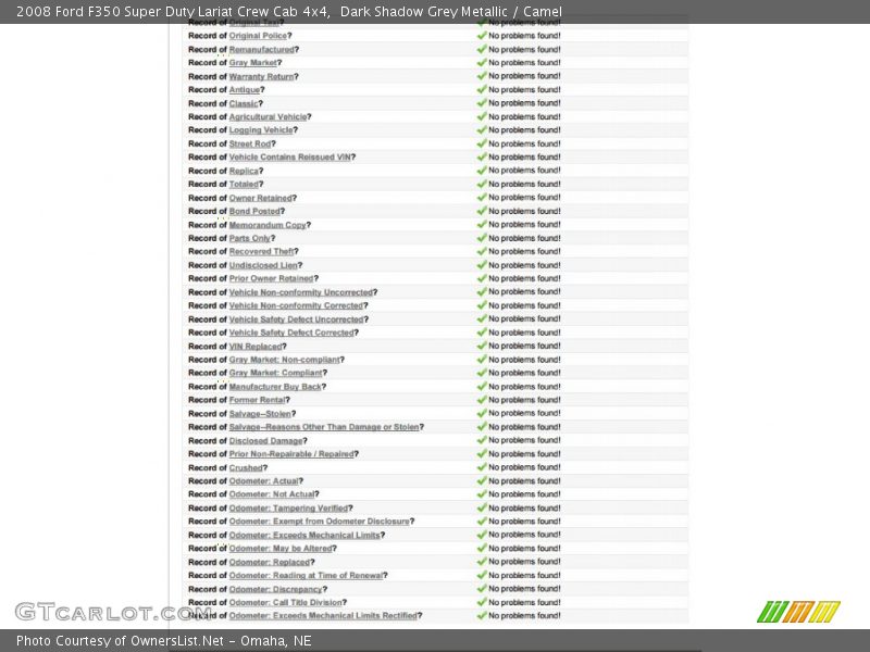 Dark Shadow Grey Metallic / Camel 2008 Ford F350 Super Duty Lariat Crew Cab 4x4