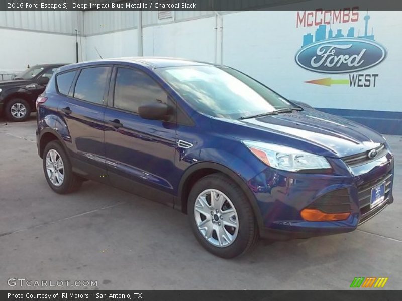 Deep Impact Blue Metallic / Charcoal Black 2016 Ford Escape S