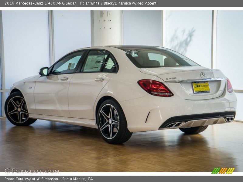 Polar White / Black/Dinamica w/Red Accent 2016 Mercedes-Benz C 450 AMG Sedan