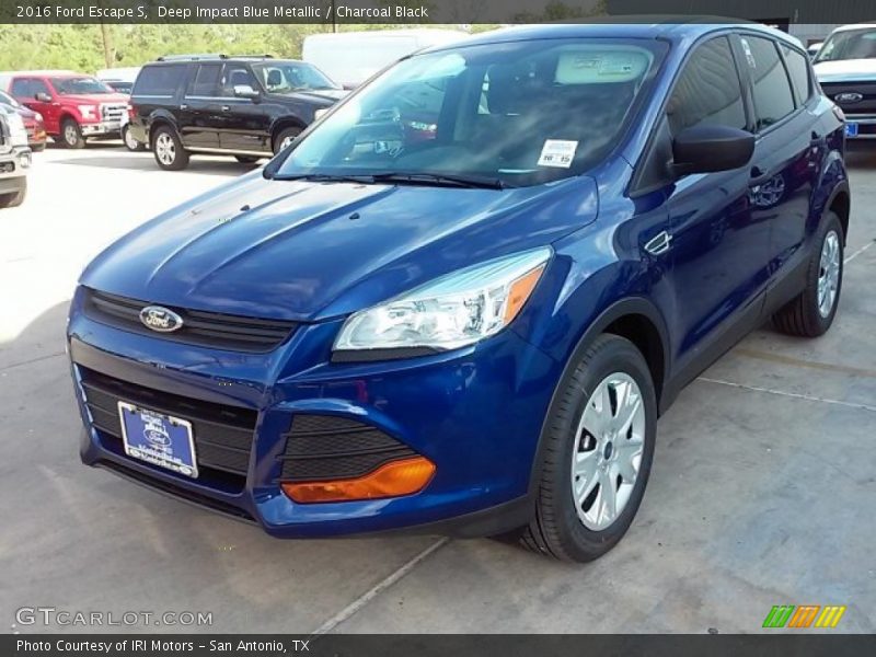 Deep Impact Blue Metallic / Charcoal Black 2016 Ford Escape S