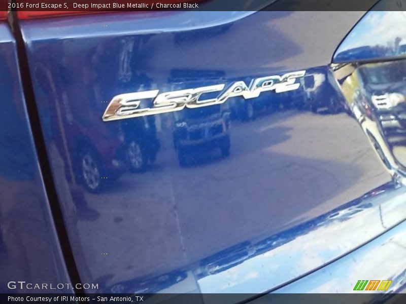 Deep Impact Blue Metallic / Charcoal Black 2016 Ford Escape S