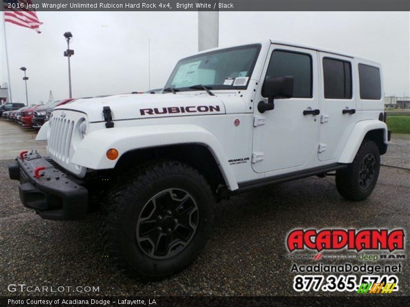 Bright White / Black 2016 Jeep Wrangler Unlimited Rubicon Hard Rock 4x4