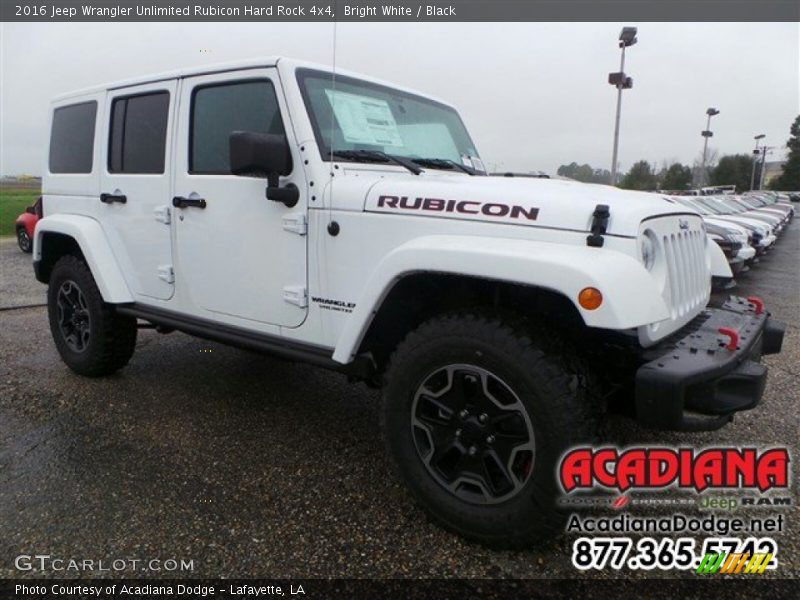 Bright White / Black 2016 Jeep Wrangler Unlimited Rubicon Hard Rock 4x4