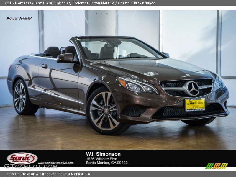 Dolomite Brown Metallic / Chestnut Brown/Black 2016 Mercedes-Benz E 400 Cabriolet