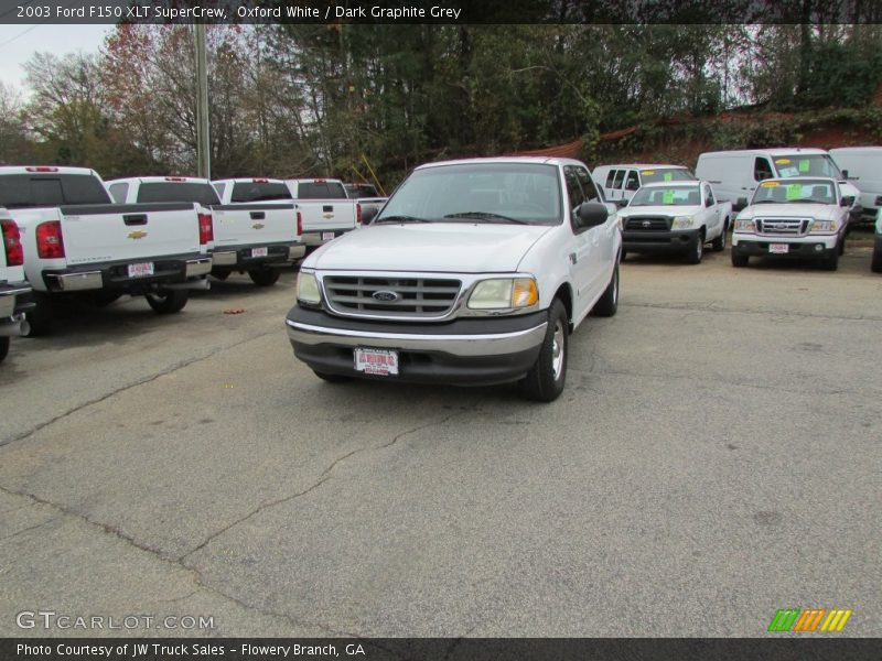 Oxford White / Dark Graphite Grey 2003 Ford F150 XLT SuperCrew