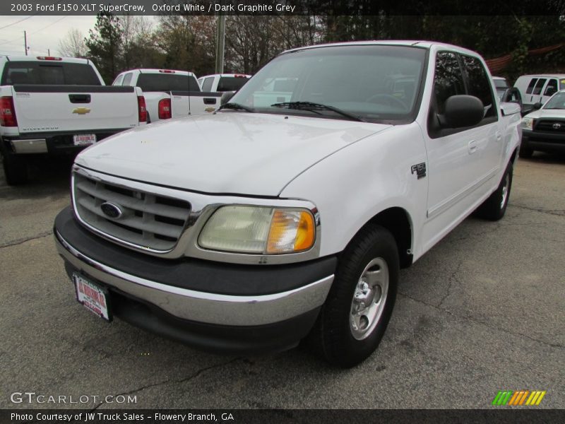 Oxford White / Dark Graphite Grey 2003 Ford F150 XLT SuperCrew