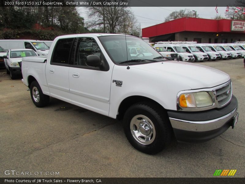 Oxford White / Dark Graphite Grey 2003 Ford F150 XLT SuperCrew