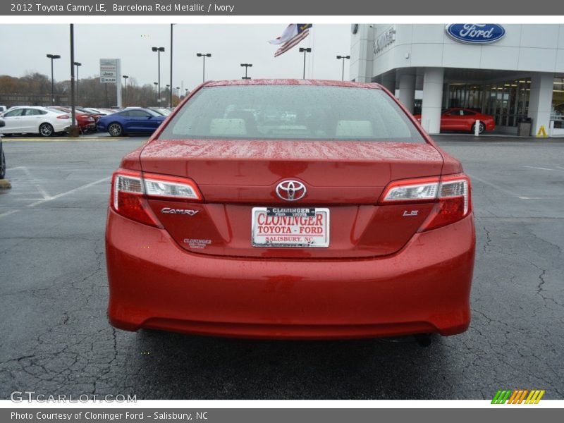 Barcelona Red Metallic / Ivory 2012 Toyota Camry LE