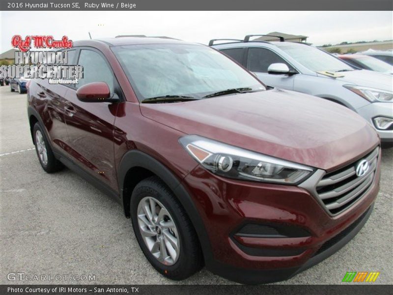 Ruby Wine / Beige 2016 Hyundai Tucson SE