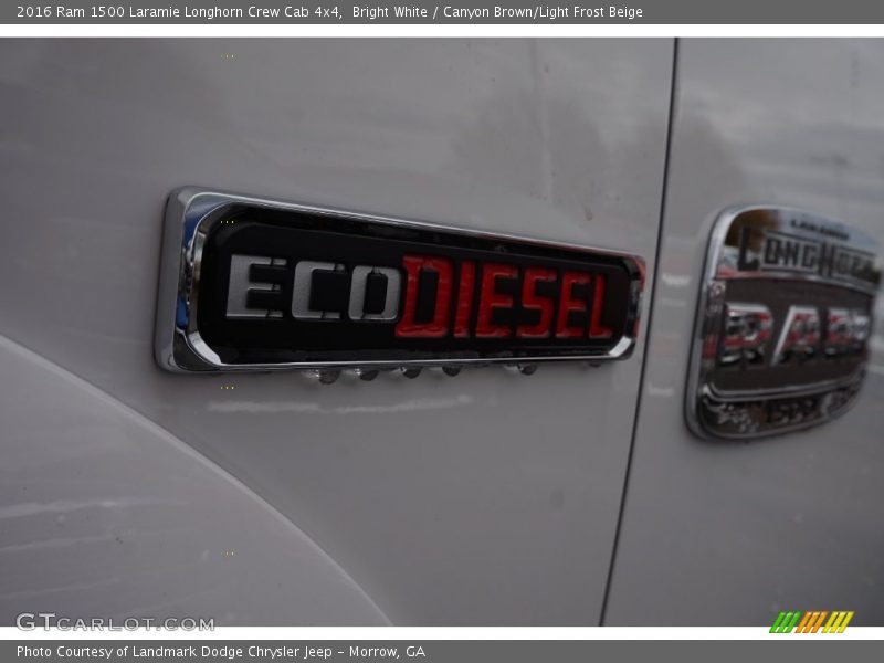 Bright White / Canyon Brown/Light Frost Beige 2016 Ram 1500 Laramie Longhorn Crew Cab 4x4