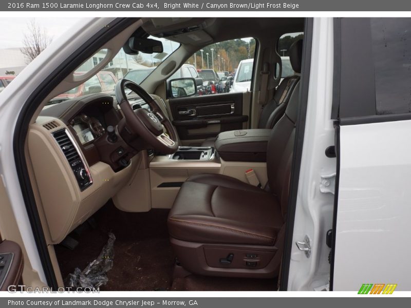 Bright White / Canyon Brown/Light Frost Beige 2016 Ram 1500 Laramie Longhorn Crew Cab 4x4