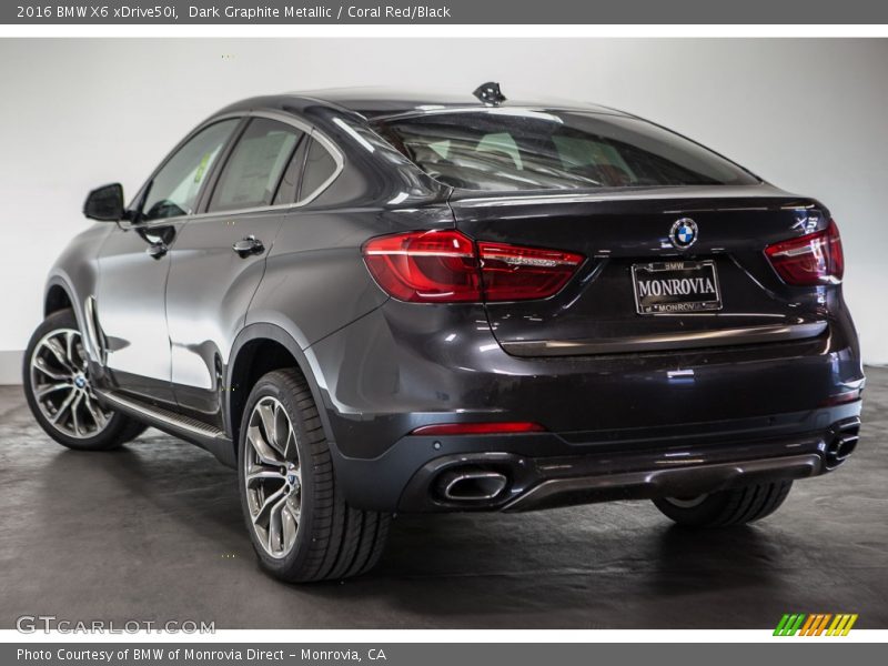 Dark Graphite Metallic / Coral Red/Black 2016 BMW X6 xDrive50i