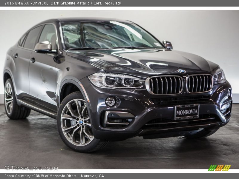 Dark Graphite Metallic / Coral Red/Black 2016 BMW X6 xDrive50i