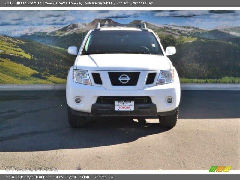 Avalanche White / Pro 4X Graphite/Red 2012 Nissan Frontier Pro-4X Crew Cab 4x4