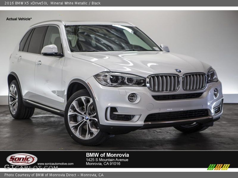Mineral White Metallic / Black 2016 BMW X5 xDrive50i