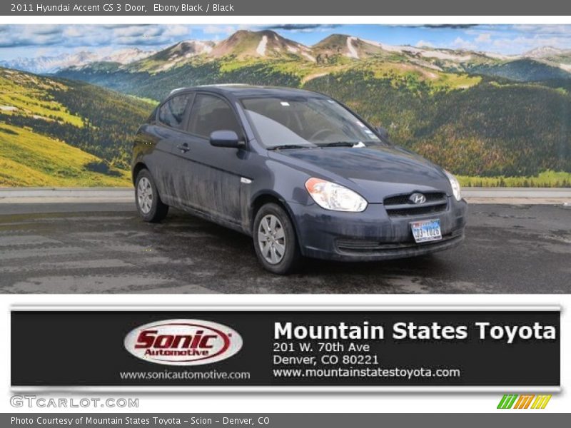 Ebony Black / Black 2011 Hyundai Accent GS 3 Door