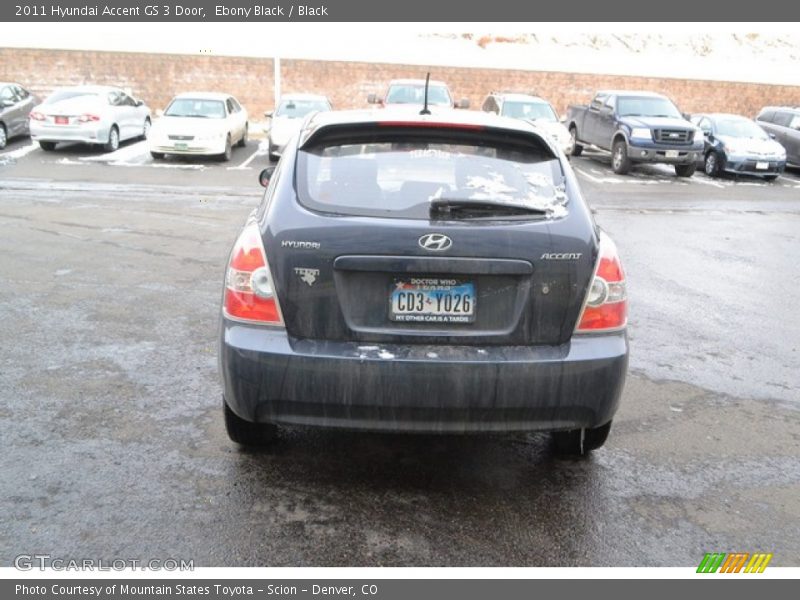 Ebony Black / Black 2011 Hyundai Accent GS 3 Door