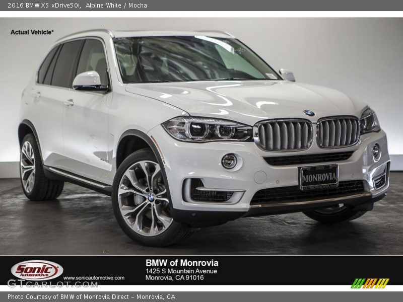 Alpine White / Mocha 2016 BMW X5 xDrive50i
