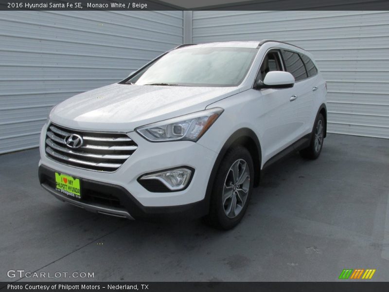 Monaco White / Beige 2016 Hyundai Santa Fe SE