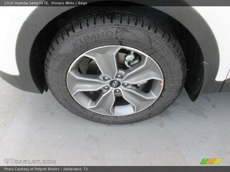 Monaco White / Beige 2016 Hyundai Santa Fe SE