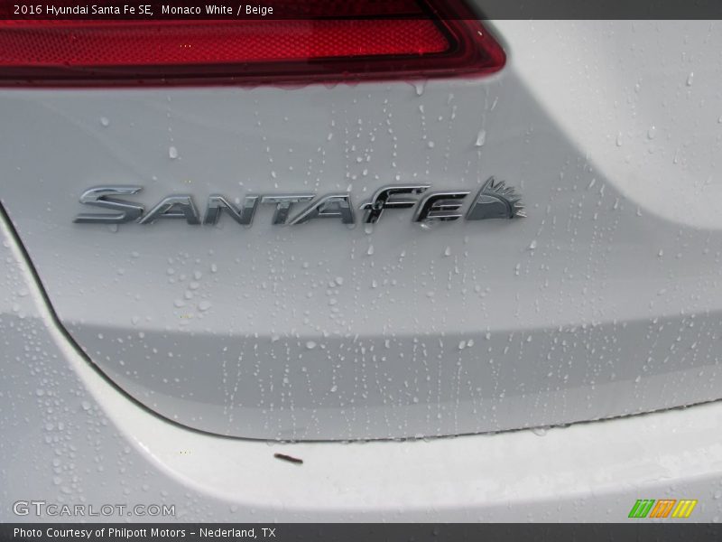 Monaco White / Beige 2016 Hyundai Santa Fe SE
