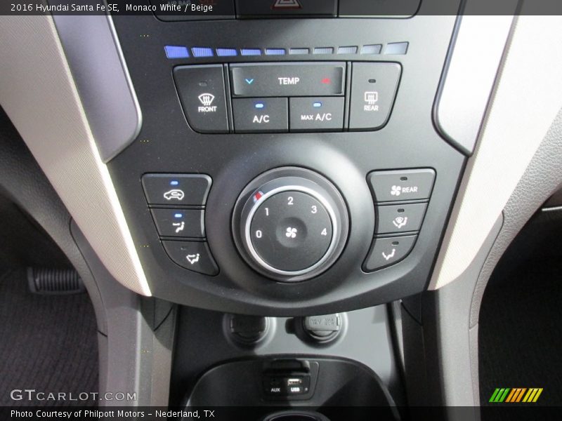 Monaco White / Beige 2016 Hyundai Santa Fe SE