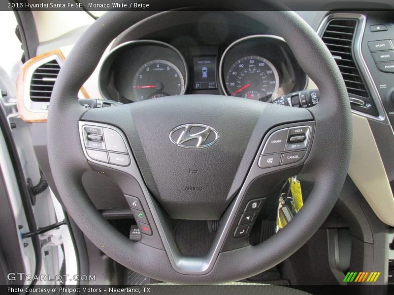 Monaco White / Beige 2016 Hyundai Santa Fe SE