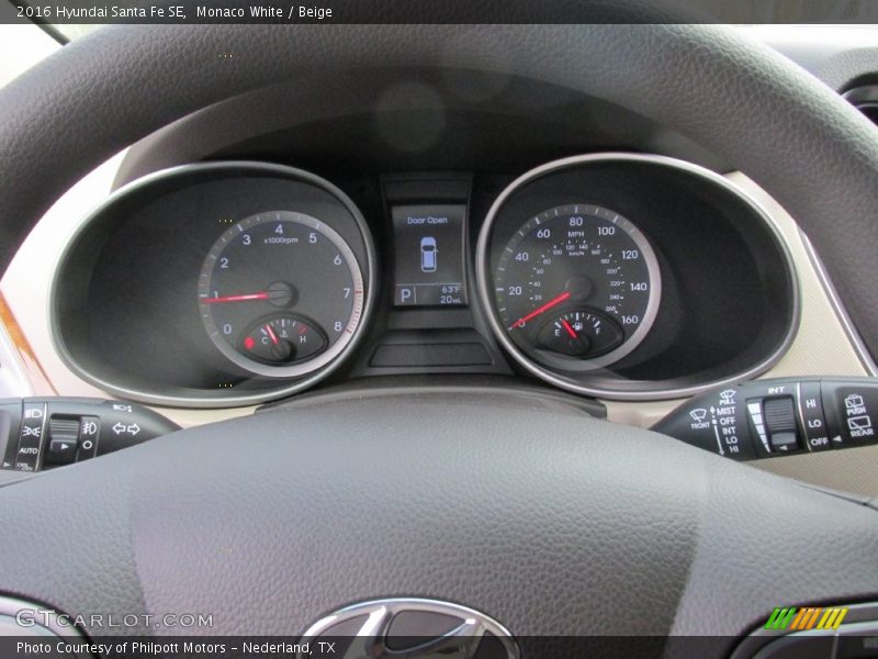 Monaco White / Beige 2016 Hyundai Santa Fe SE