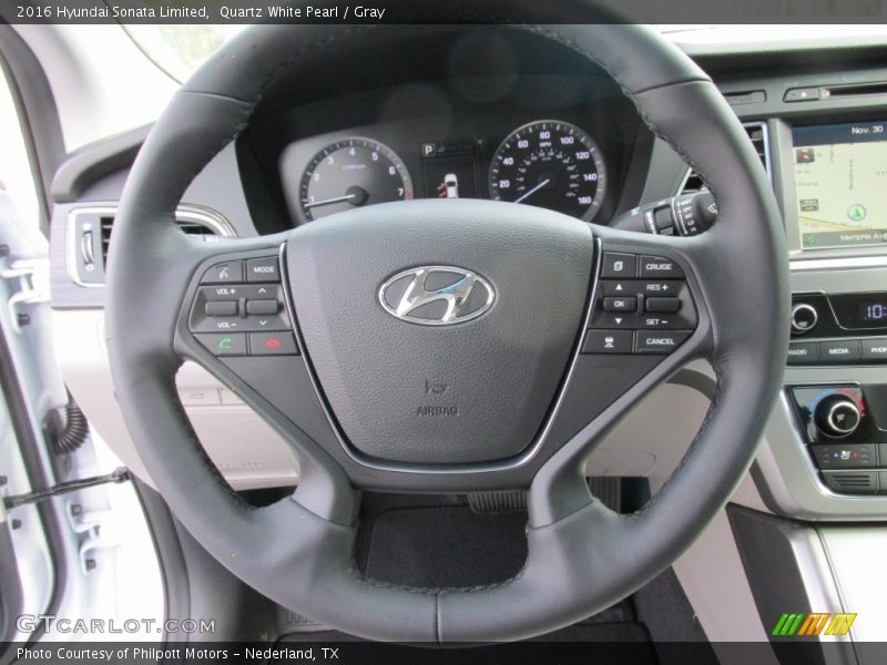 Quartz White Pearl / Gray 2016 Hyundai Sonata Limited
