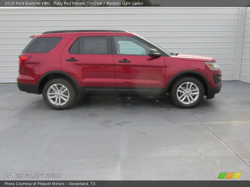 Ruby Red Metallic Tri-Coat / Medium Light Camel 2016 Ford Explorer FWD