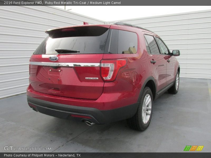 Ruby Red Metallic Tri-Coat / Medium Light Camel 2016 Ford Explorer FWD