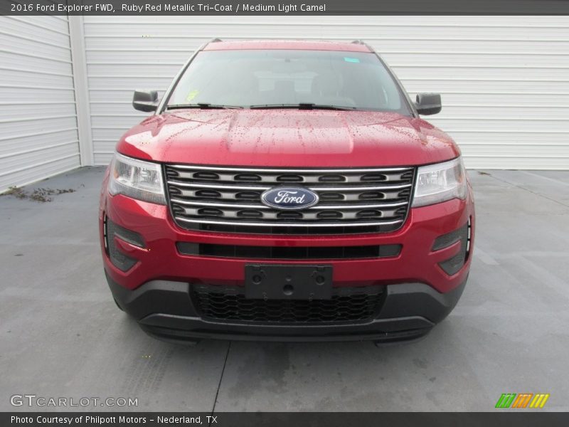 Ruby Red Metallic Tri-Coat / Medium Light Camel 2016 Ford Explorer FWD